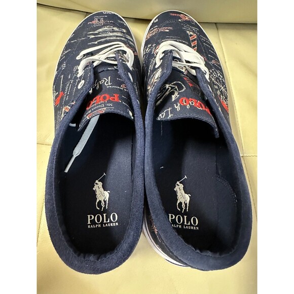 NWOB POLO RALPH LAUREN MEN'S shoes 14 Faxon X graphics Canvas Sneaker - Picture 3 of 12